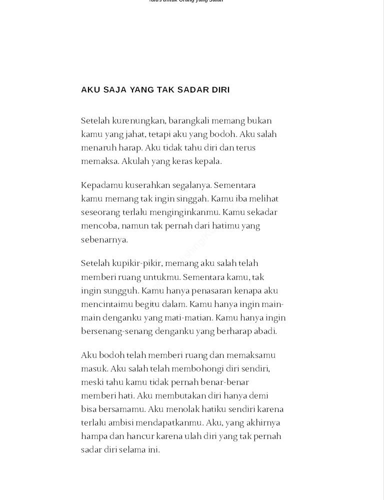 Tulus Untuk Orang Yang Salah