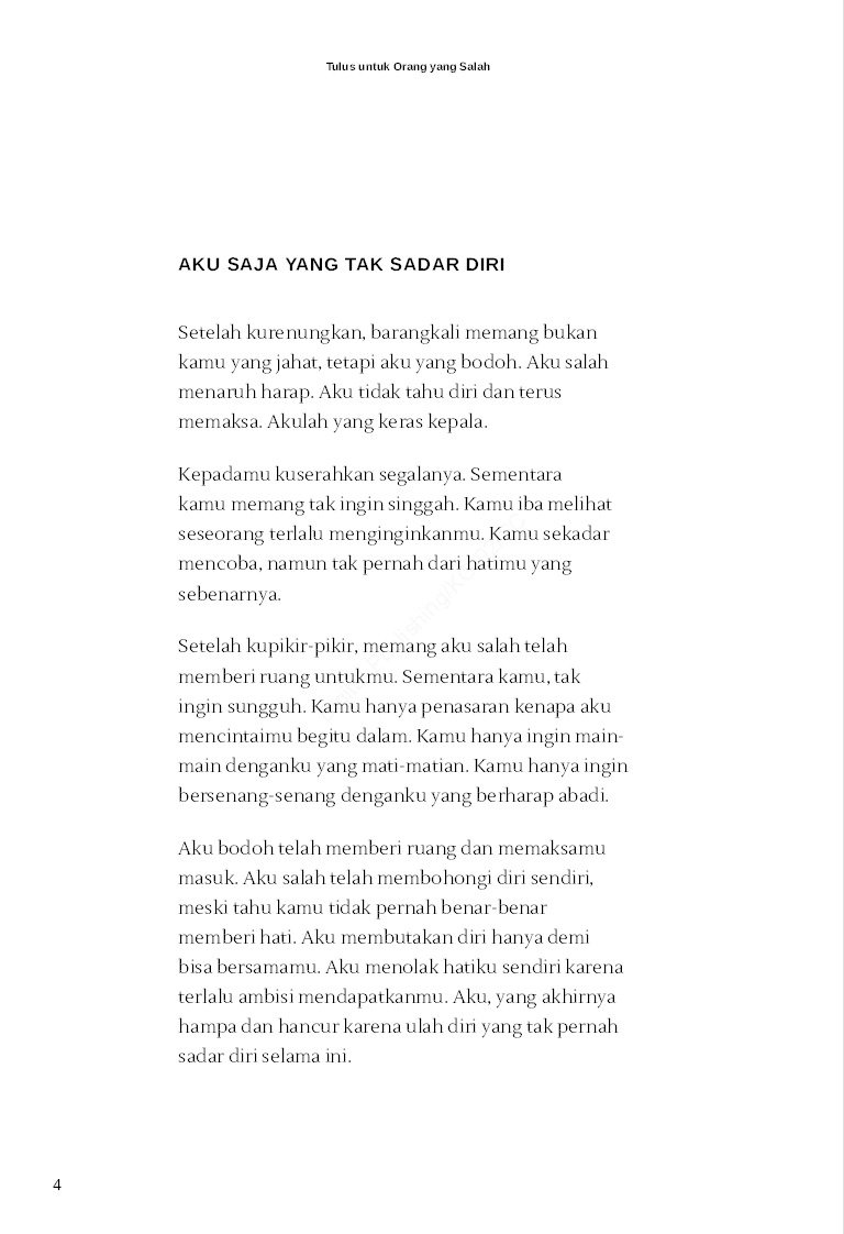 Tulus Untuk Orang Yang Salah