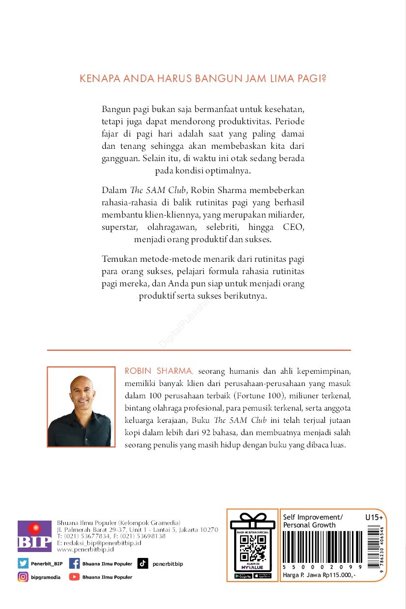 The 5 AM Club : Bangun Rutinitas Pagi Untuk Level Up Hidupmu!