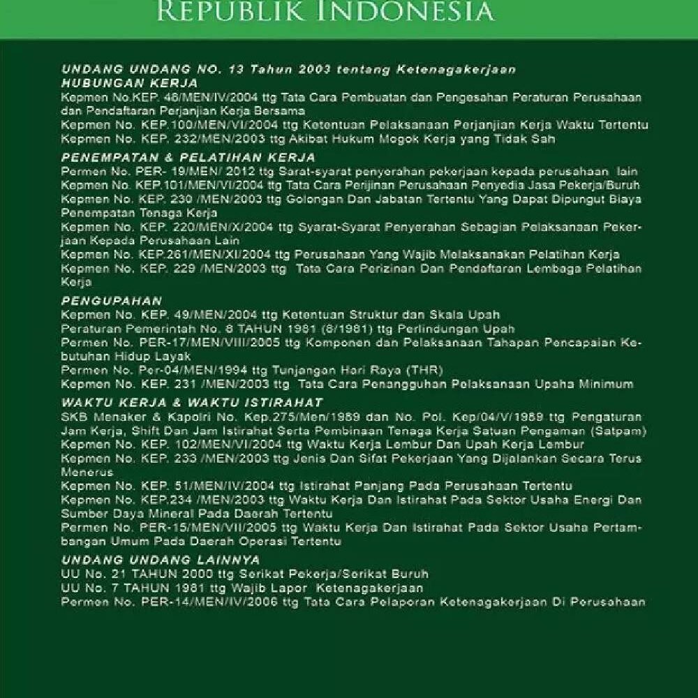Undang-Undang Ketenagakerjaan RI
