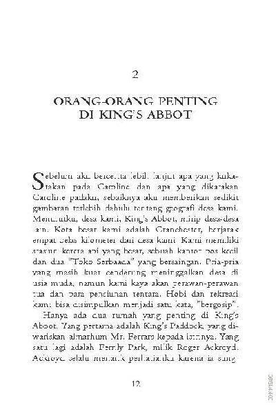 Novel The Murder of Roger Ackroyd (Pembunuhan Atas Roger Ackroyd)